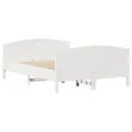 Cadre de lit sans matelas blanc 140x190 cm bois de pin massif
