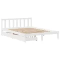 Cadre de lit sans matelas blanc 135x190 cm bois de pin massif