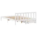 Cadre de lit sans matelas blanc 135x190 cm bois de pin massif