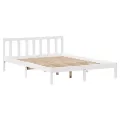 Cadre de lit sans matelas blanc 135x190 cm bois de pin massif