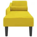 Chaise longue avec coussins jaune velours