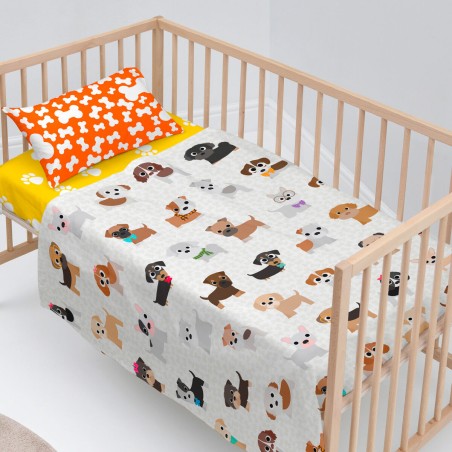 Jeu de draps pour berceau HappyFriday Multicouleur Lit de bébé Chien