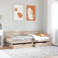 Lit de jour avec tiroirs sans matelas 90x200 cm bois massif