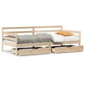 Lit de jour avec tiroirs sans matelas 90x200 cm bois massif