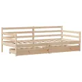 Lit de jour avec tiroirs sans matelas 90x200 cm bois massif