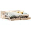 Lit de jour avec tiroirs sans matelas 90x200 cm bois massif
