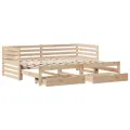 Lit de jour avec tiroirs sans matelas 90x200 cm bois massif