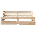Lit de jour avec tiroirs sans matelas 90x200 cm bois massif