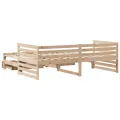 Lit de jour avec tiroirs sans matelas 90x200 cm bois massif
