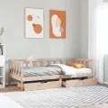 Lit de jour avec tiroirs sans matelas 90x200 cm bois massif