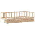 Lit de jour avec tiroirs sans matelas 90x200 cm bois massif