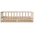 Lit de jour avec tiroirs sans matelas 90x200 cm bois massif