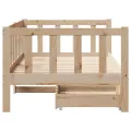 Lit de jour avec tiroirs sans matelas 90x200 cm bois massif