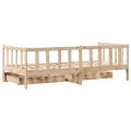 Lit de jour avec tiroirs sans matelas 90x200 cm bois massif