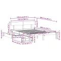 Cadre de lit sans matelas 150x200 cm bois de pin massif
