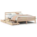 Cadre de lit sans matelas 140x200 cm bois massif de pin