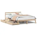 Cadre de lit sans matelas 140x200 cm bois massif de pin