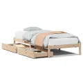 Cadre de lit sans matelas 90x200 cm bois de pin massif
