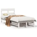 Cadre de lit sans matelas blanc 90x200 cm bois de pin massif