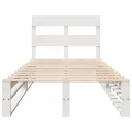 Cadre de lit sans matelas blanc 90x200 cm bois de pin massif
