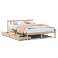 Cadre de lit sans matelas 160x200 cm bois massif de pin