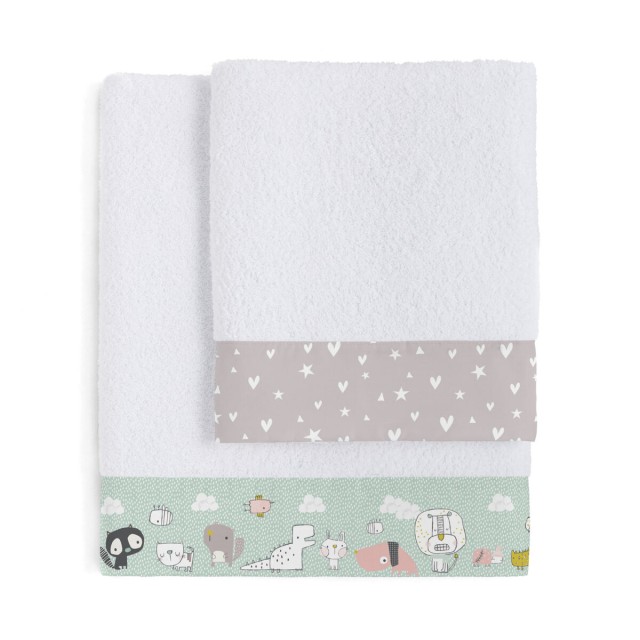 Ensemble de serviettes de toilette HappyFriday Best buddies Multicoule