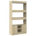 Buffet haut chêne sonoma 92x33x180 cm bois d'ingénierie