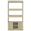 Buffet haut chêne sonoma 92x33x180 cm bois d'ingénierie