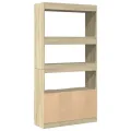 Buffet haut chêne sonoma 92x33x180 cm bois d'ingénierie
