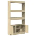 Buffet haut chêne sonoma 92x33x180 cm bois d'ingénierie