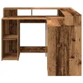 Bureau avec lumières LED vieux bois bois d'ingénierie