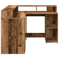 Bureau avec lumières LED vieux bois bois d'ingénierie