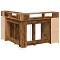 Bureau avec lumières LED vieux bois bois d'ingénierie