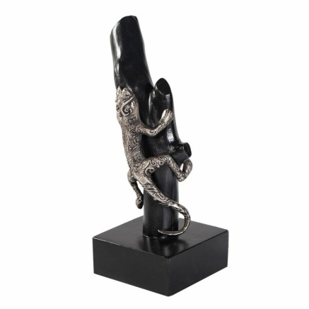 Figurine Décorative Alexandra House Living Noir Argenté Lézard 17 x