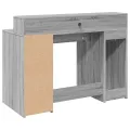 Bureau et lumières LED sonoma gris 120x55x91cm bois ingénierie