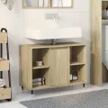 Armoire salle de bain chêne sonoma 80x33x60cm bois d'ingénierie