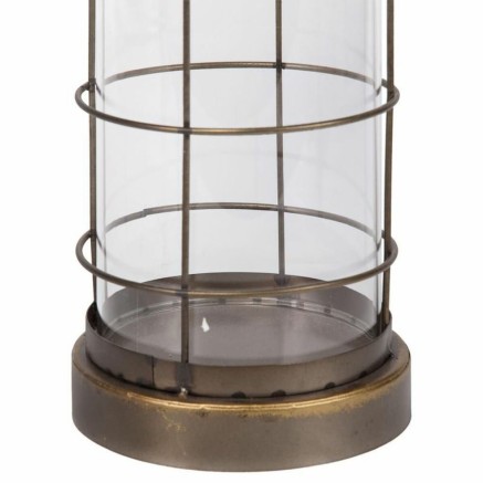 Lantern Alexandra House Living Brass Metal Glass 17 x 56 x 17 cm 2