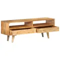 Meuble TV 110x30x41 cm bois massif de manguier