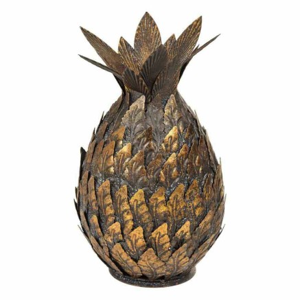 Kerzenhalter Alexandra House Living Gold Eisen 18 x 28 x 18 cm Ananas