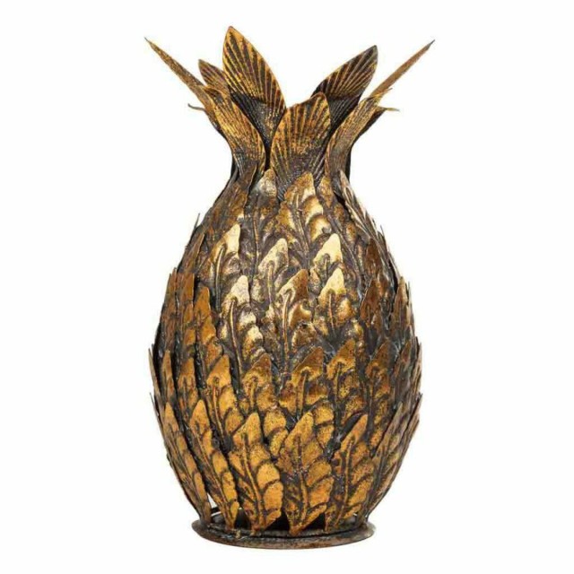 Kerzenhalter Alexandra House Living Gold Eisen 15 x 26 x 15 cm Ananas