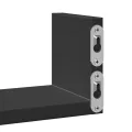 Étagères murales 3 pcs noir bois d'ingénierie