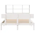 Lit bibliothèque sans matelas blanc 160x200 cm bois pin massif