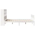 Lit bibliothèque sans matelas blanc 160x200 cm bois pin massif
