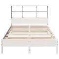 Lit bibliothèque sans matelas blanc 160x200 cm bois pin massif