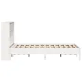 Lit bibliothèque sans matelas blanc 160x200 cm bois pin massif