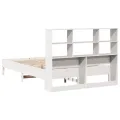 Lit bibliothèque sans matelas blanc 160x200 cm bois pin massif