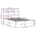Lit bibliothèque sans matelas blanc 160x200 cm bois pin massif