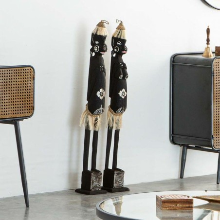 Ensemble de Figurines Alexandra House Living Marron Bois Ethnique 11 x