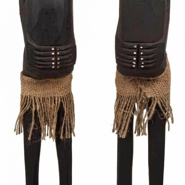 Set of Figures Alexandra House Living Brown Wood Ethnic 11 x 100 x 11