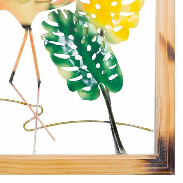 Decoración de Pared Alexandra House Living Multicolor Metal Flamenco